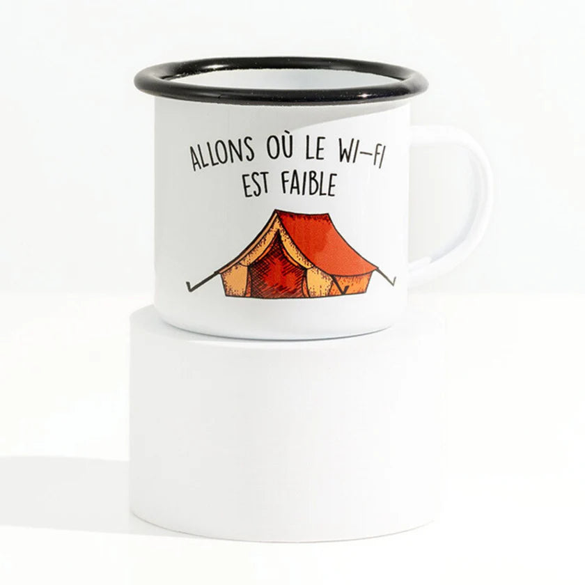 Tasse en émail camping – Cadeau parfait pour campeurs - Les campeuses en cavale