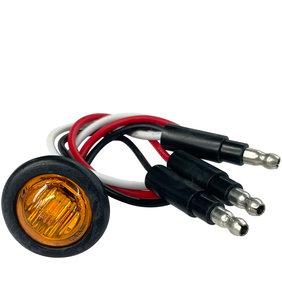 Lumière de position ronde DEL ambre avec connecteur – Éclairage pour remorque et VR