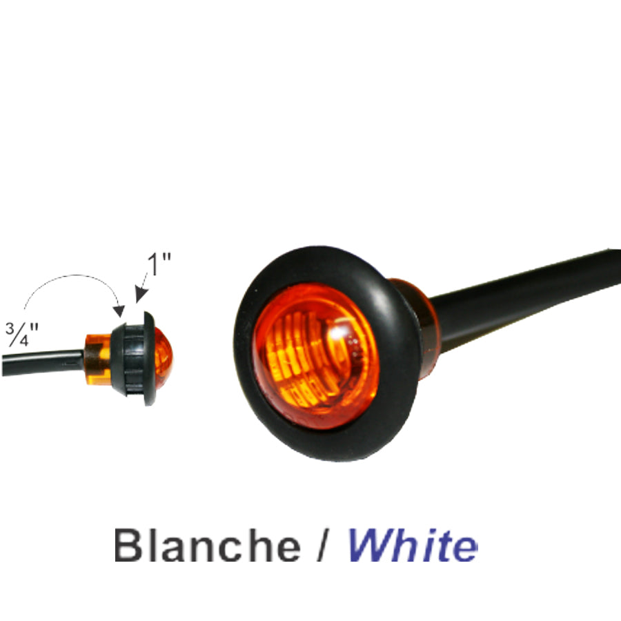 Lumière de Position Ronde LED Blanche – Éclairage Extérieur pour VR, Remorque ou Bateau