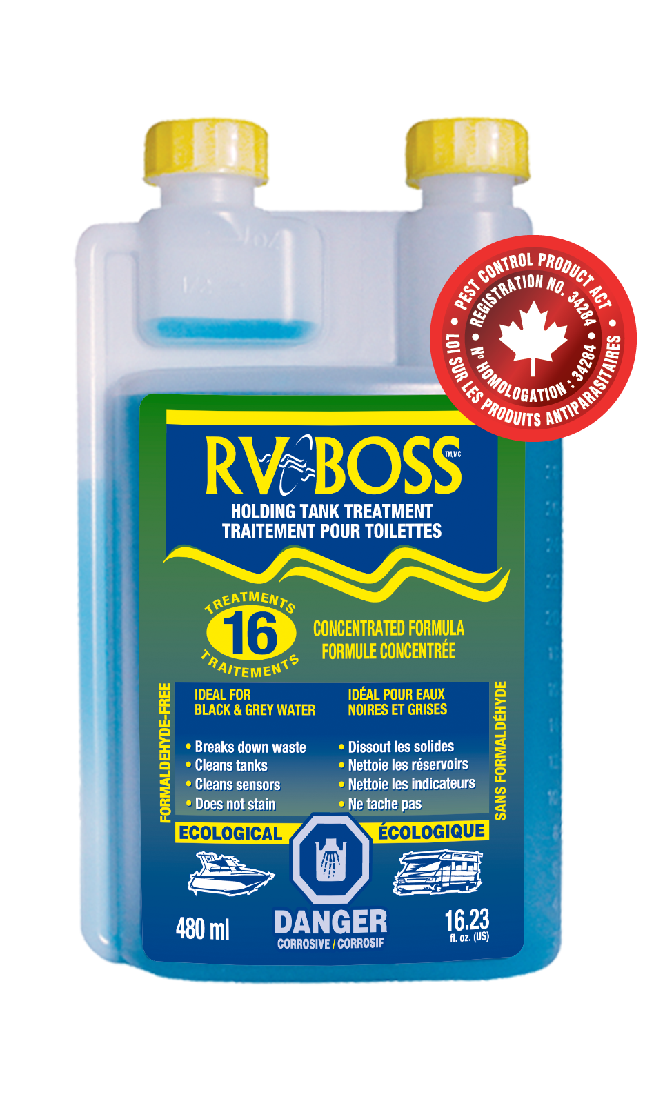 Traitement pour réservoirs d'eaux usées RV Boss 4 - Solution Anti-Odeurs et Entretien pour VR