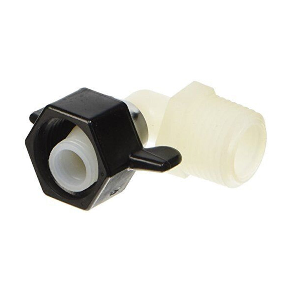 Raccord Droit SHURflo 10-0912 pour Boyau d’Eau 1/2"-14 NPT – Nylon Blanc/Noir