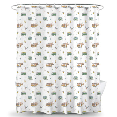 Vintage Caravan Shower Curtain – Perfect for Camping Lovers