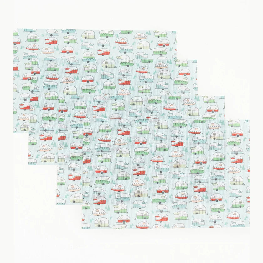 Ensemble de 4 napperons en vinyle – Résistants, souples et faciles à nettoyer - Les campeuses en cavale