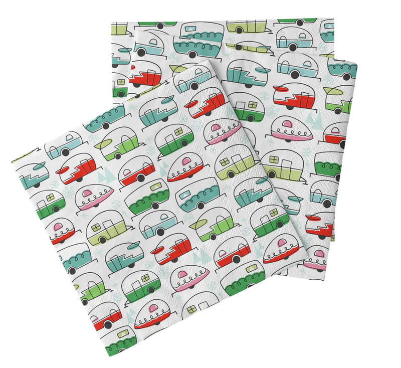 Pack of 20 Large Paper Napkins – Eco-Friendly Disposable Napkins for Camping and Parties - Les Campeuses en Cavale