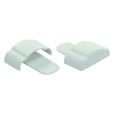 JR Products 49625 Polar White Extrusion End Caps - Set of Right/Left
