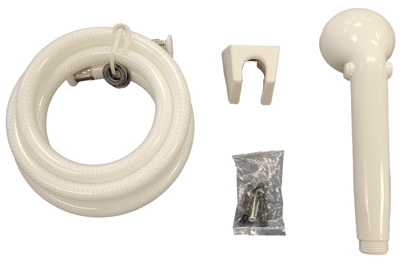 Pommeau et tuyau de douche 60'' blanc