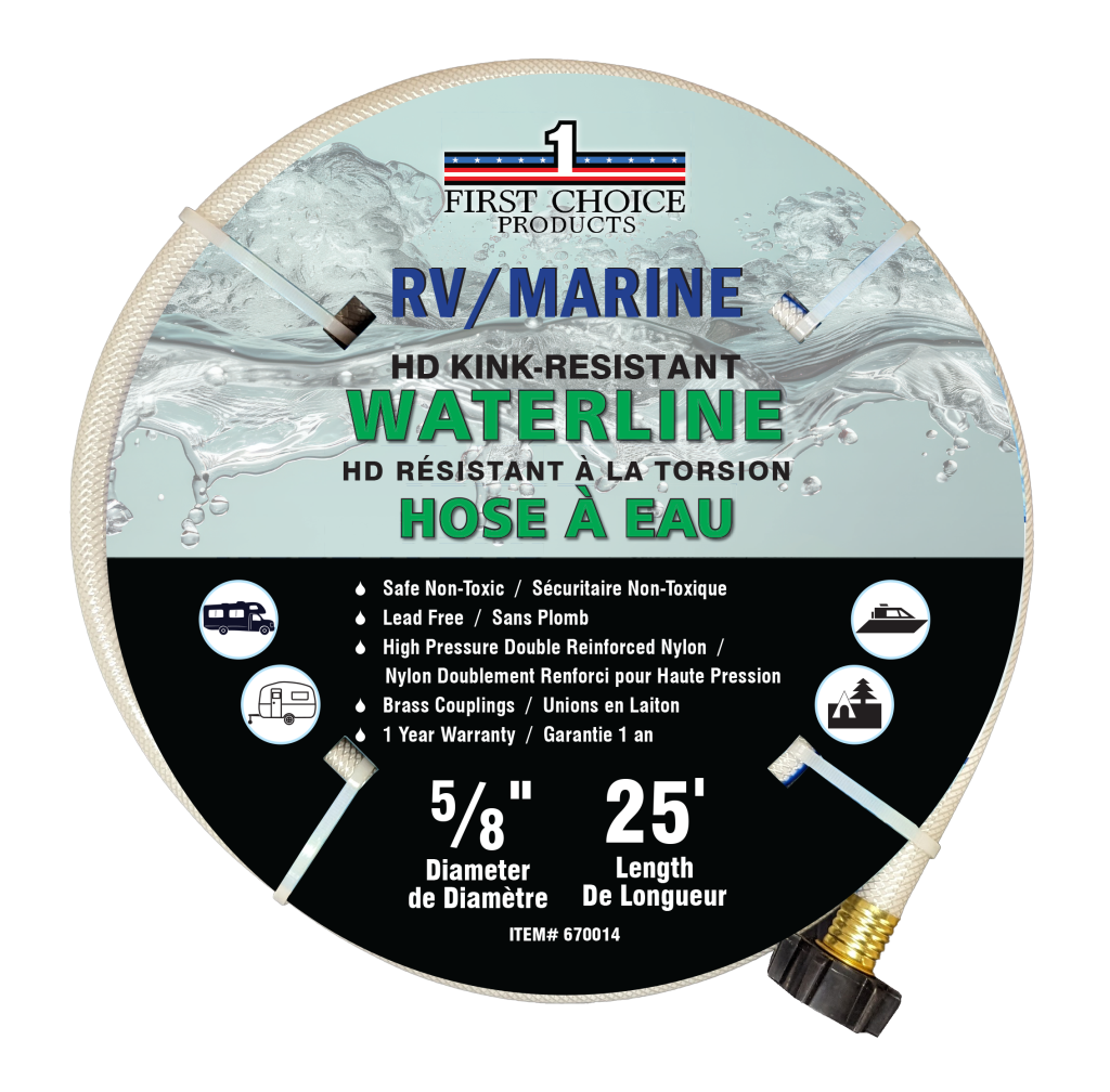 Tuyau d'eau potable renforcé 5/8" x 25' – Résistant et Anti-Pliures pour VR et Marine