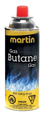 Cartouche de Butane MARTIN 228g – Recharge Gaz Camping Hiver