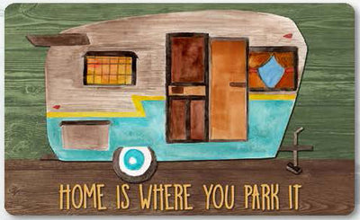 Tapis "Home Is Where You Park It" Résistant à l’Eau – Accessoire VR et Camping