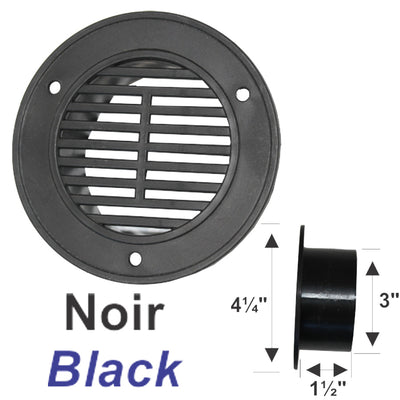 Black Plastic Interior Air Vent for Trailers