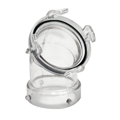 45° Transparent RV Sewer Hose Adapter – Easy Bayonet Connection