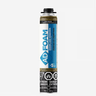 Mousse isolante polyuréthane noire ADFOAM 1885BLK – Application au pistolet -5 °C