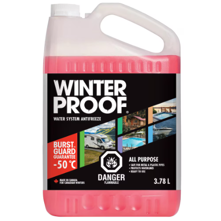 Antigel polyvalent WinterProof -50°C 3.78 L pour VR, Chalets, Bateaux, Piscines | Protection Tuyaux Métal & Plastique