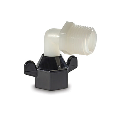 SHURflo 10-0912 Straight Connector for 1/2"-14 NPT Water Hose - White/Black Nylon