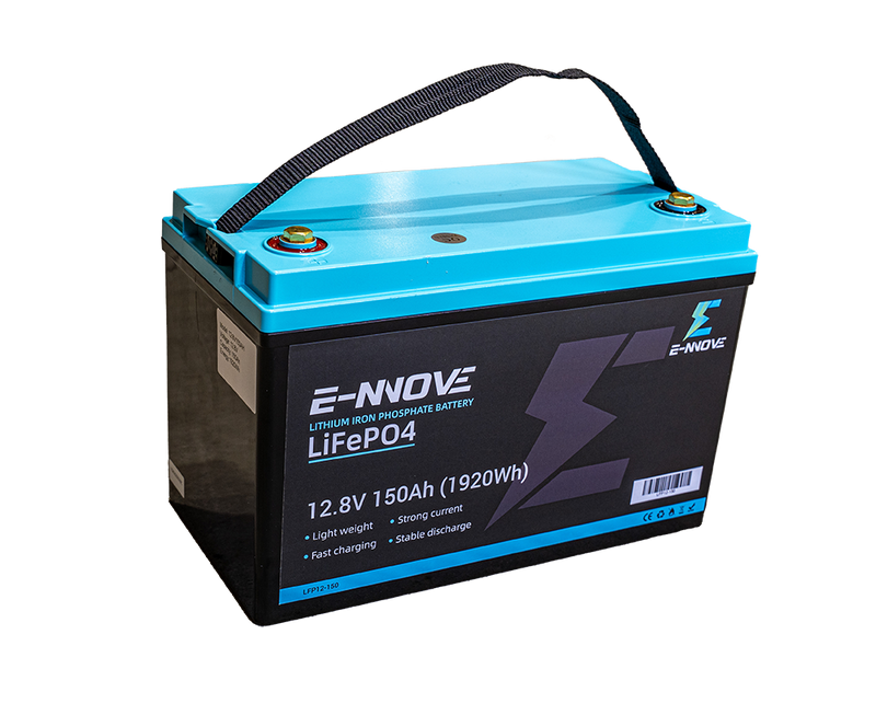 Batterie E-NNOVE LiFePO₄ 12.8V 150Ah (1920Wh) – Lithium Fer Phosphate avec BMS 150A | Modèle LFP12-150