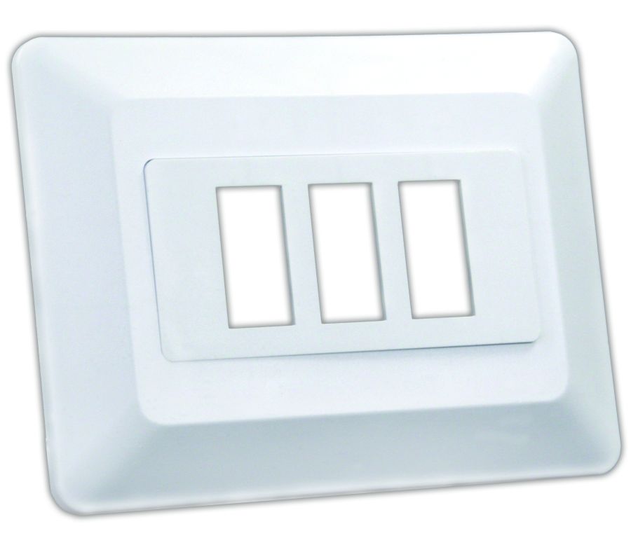 Plaque de recouvrement triple pour interrupteur – Blanc – Compatible interrupteurs Type B