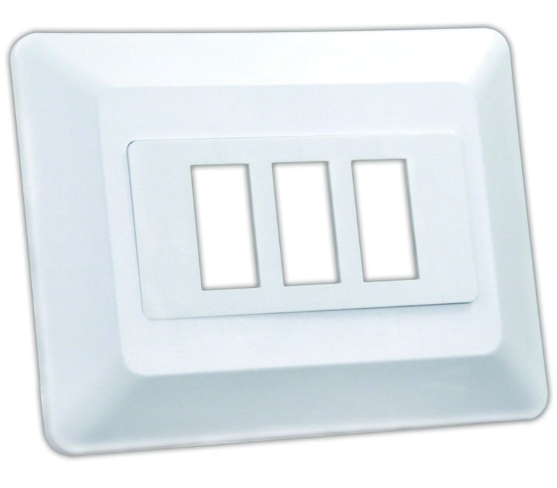 Plaque de recouvrement triple pour interrupteur – Blanc – Compatible interrupteurs Type B