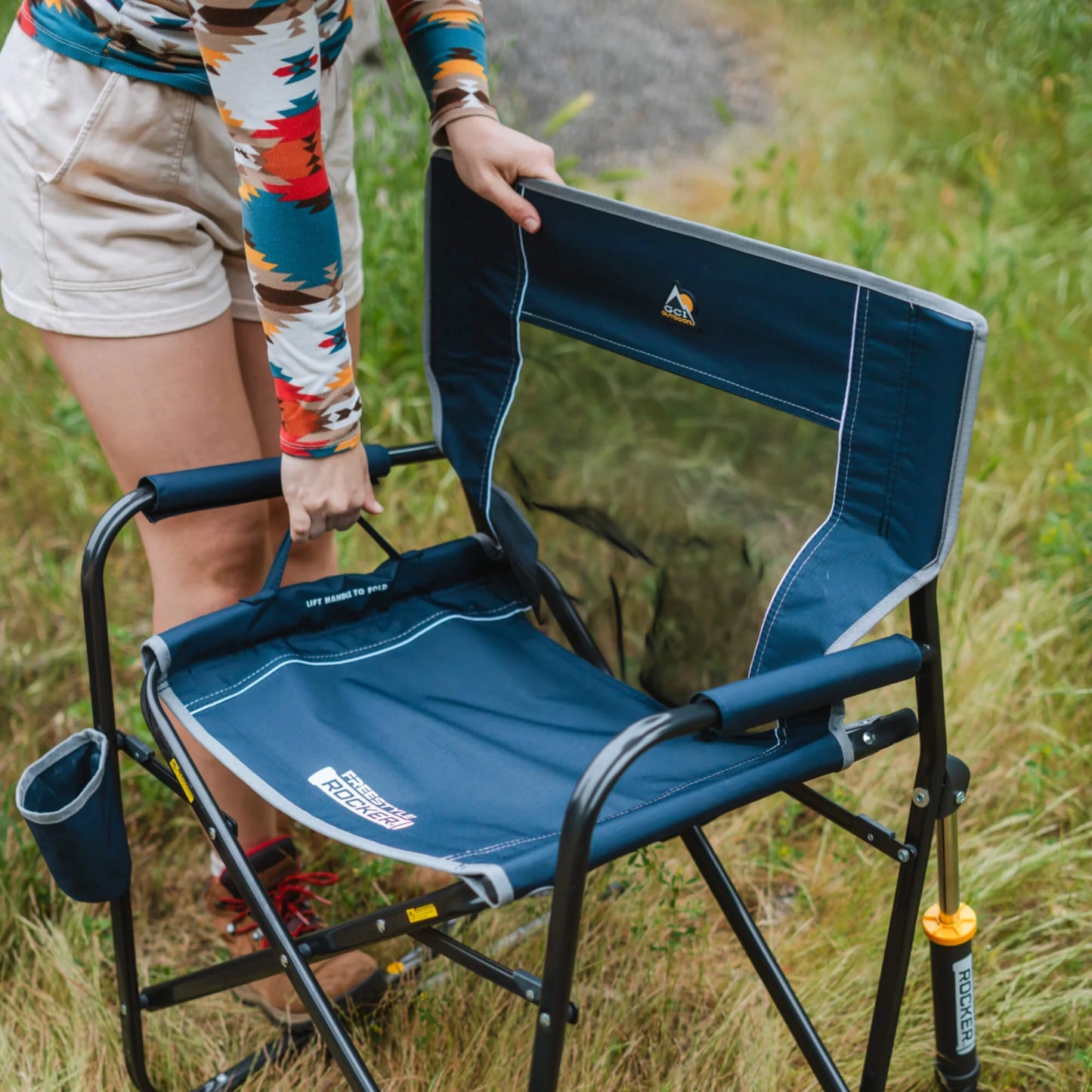 Chaise à bascule pliante Freestyle Rocker™ de GCI Outdoor – Confort portable pour le camping et les activités extérieures