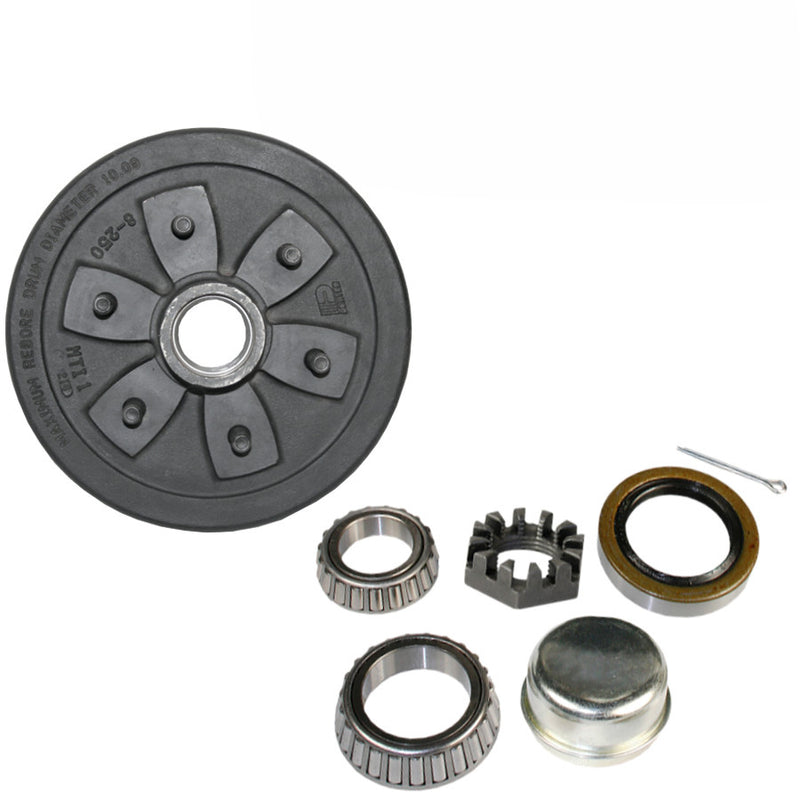 Ensemble tambour de frein 10" 6 goujons pour remorque