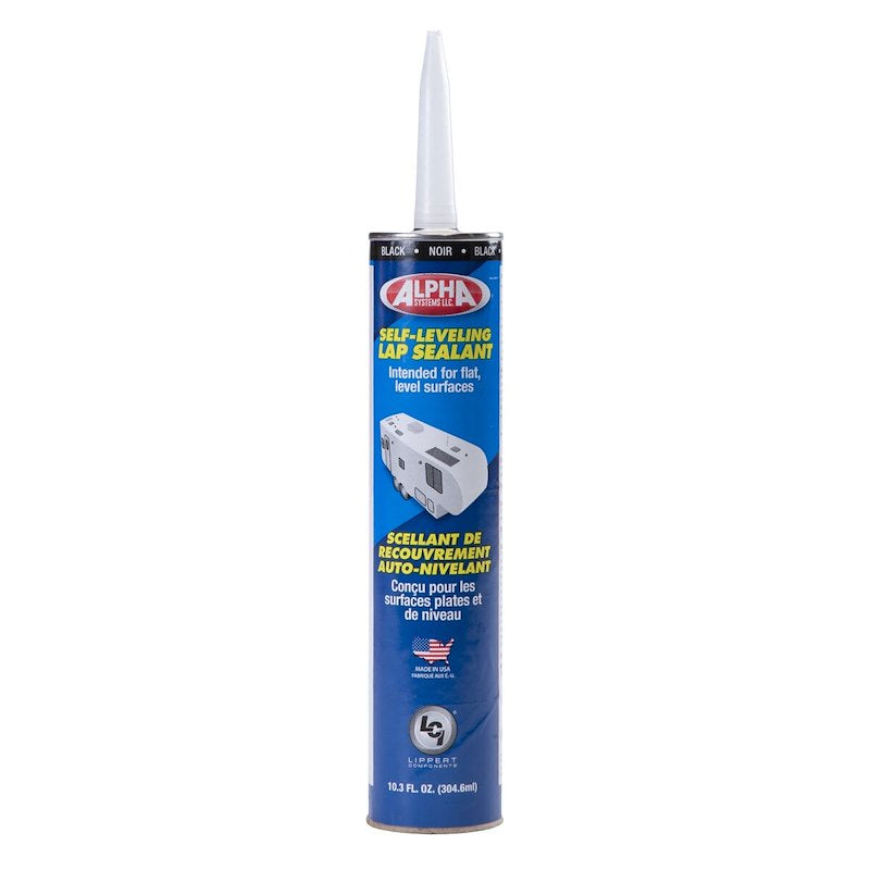 Mastic de jointoiement auto-nivelant Alpha Systems - Noir, pour toits de VR en caoutchouc, métal et fibre de verre, 10,3 onces