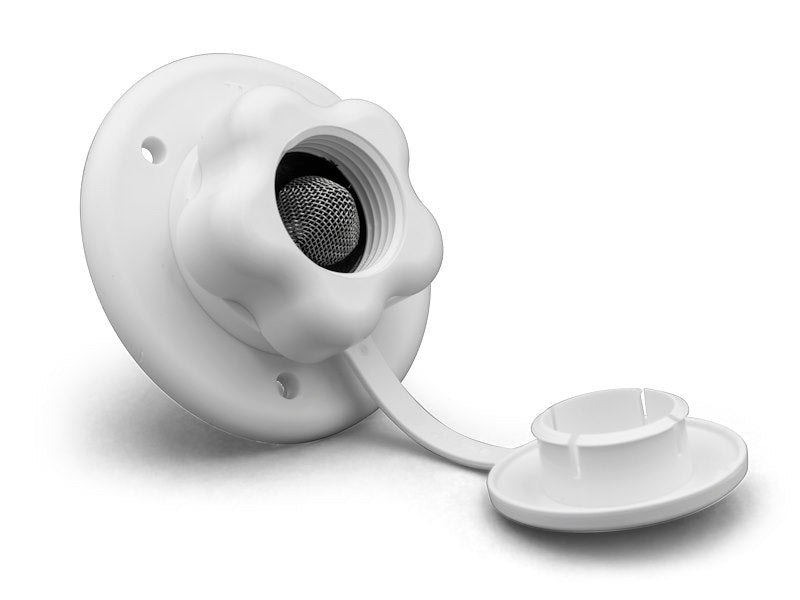 Entrée d’Eau Fraîche avec Clapet Anti-Retour - 1/2" MPT, Blanc Polaire, Résistante aux UV