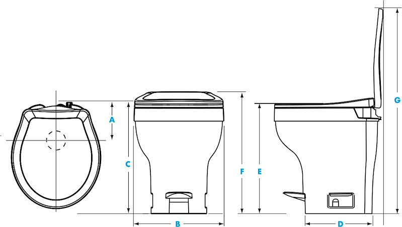 Toilette Aqua-Magic ® VI Profil Haut avec Siège SloClose ™ - Commande à Pédale - Pour VR