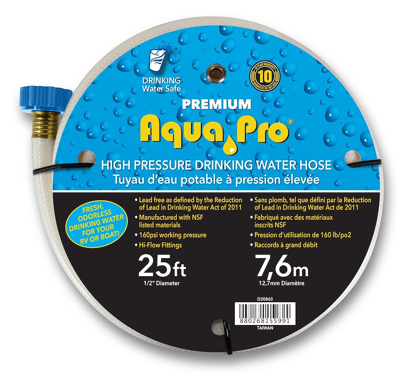 25-Foot Freshwater Hose - Non-Heated, Lead-Free, FDA Approved