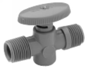 Qicktite® 1/2 Inch Male Thread Shut-Off Valve - Acetal - Gray