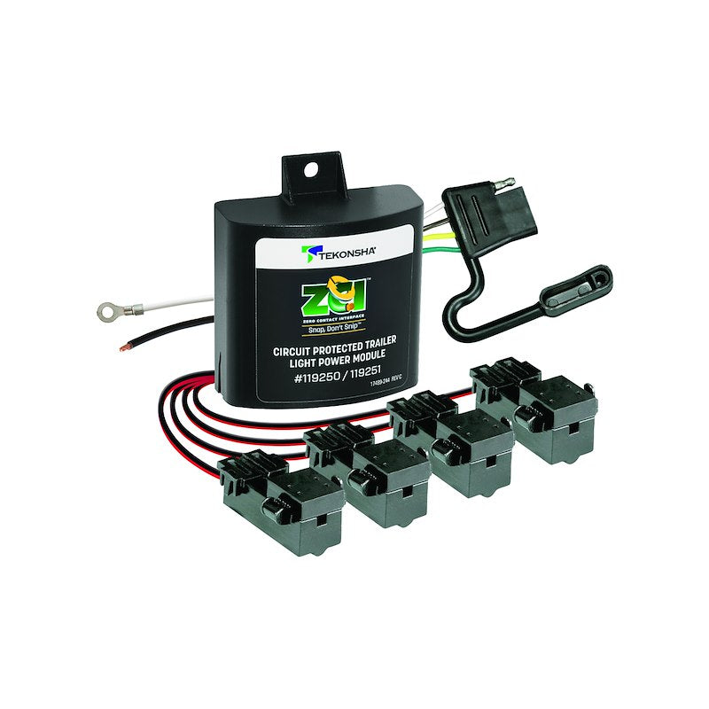 Convertisseur de Feu Arrière ZCI™ pour Remorque - Adapte Véhicules à Feux Séparés (Installation Sans Coupure) - Protection de Circuit et Compatibilité LED