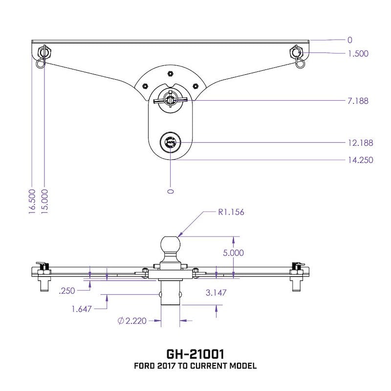 Boule Gooseneck décalée Gen-Y GoosePuck 5" | 25 000 lb | Pour système OEM Puck