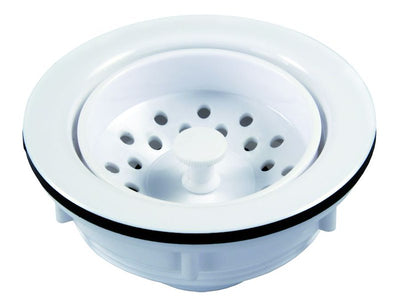 JR Products White Sink Strainer 3-1/2 to 4 Inch