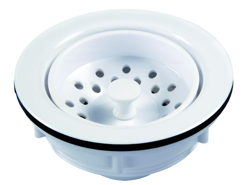 JR Products White Sink Strainer 3-1/2 to 4 Inch