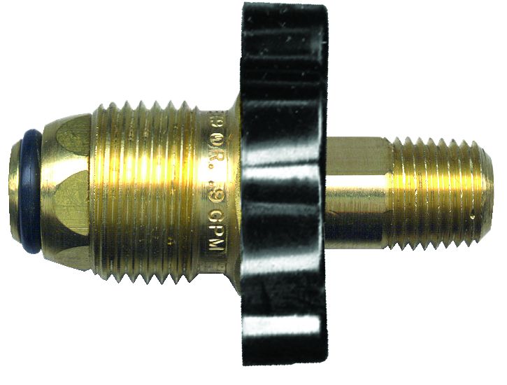 JR Products Propane Adapter 1/4" MPT x POL with Plastic Handle - For RV