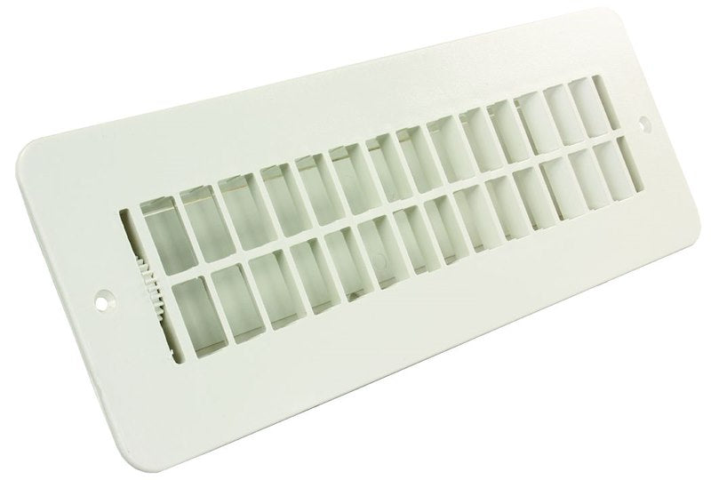 11-7/8 x 4-1/4 White Floor Register with Adjustable Damper