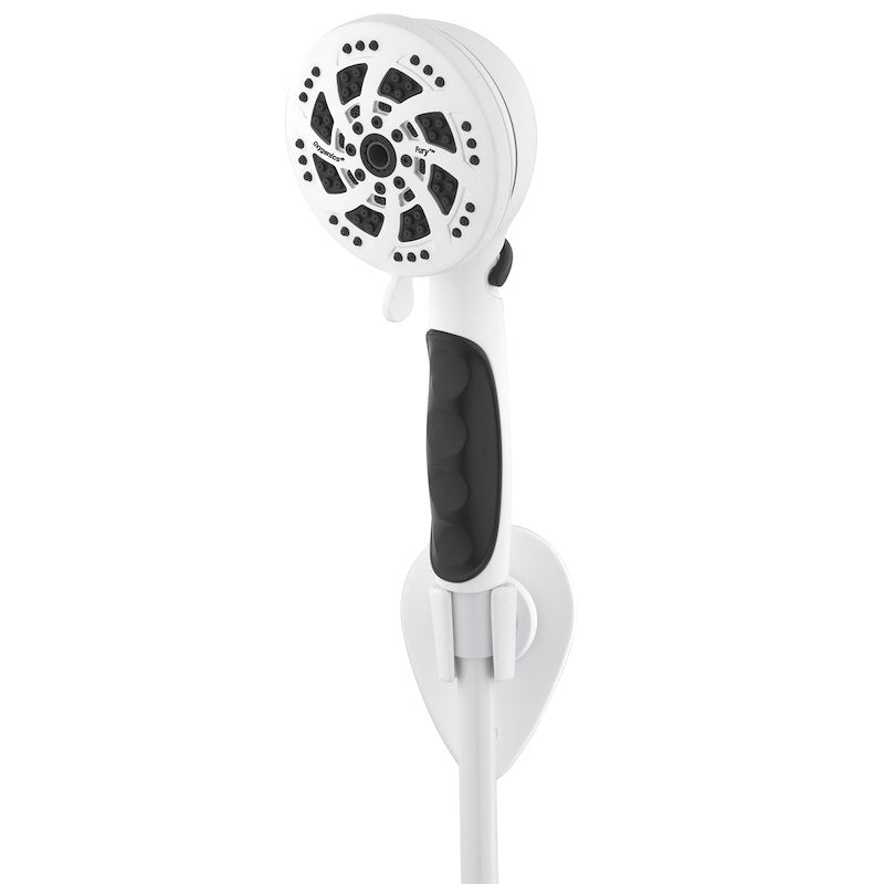 Oxyenics Fury™ White Showerhead with 5 Adjustable Sprays and 72" Hose