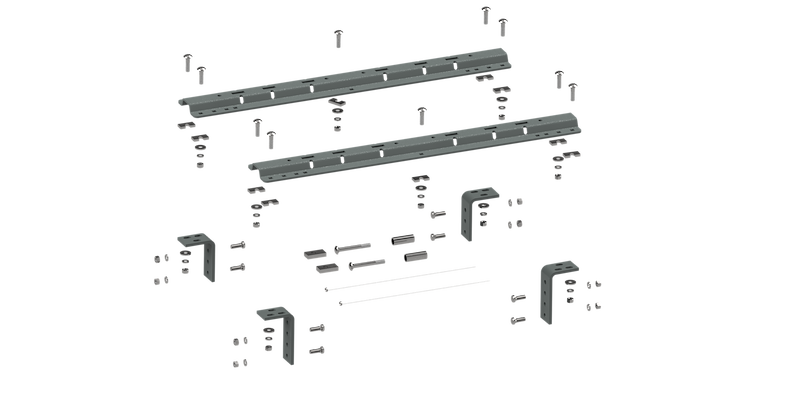 Rail et Braquettes Universel pour Sellette Patriot 5th Wheel Kit de Montage