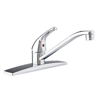 Robinet évier cuisine chrome bec en D levier unique montage 3 trous