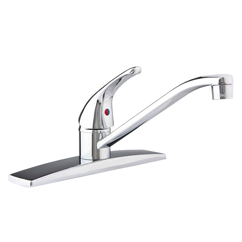 Chrome Kitchen Sink Faucet with D-Spout and Single Lever