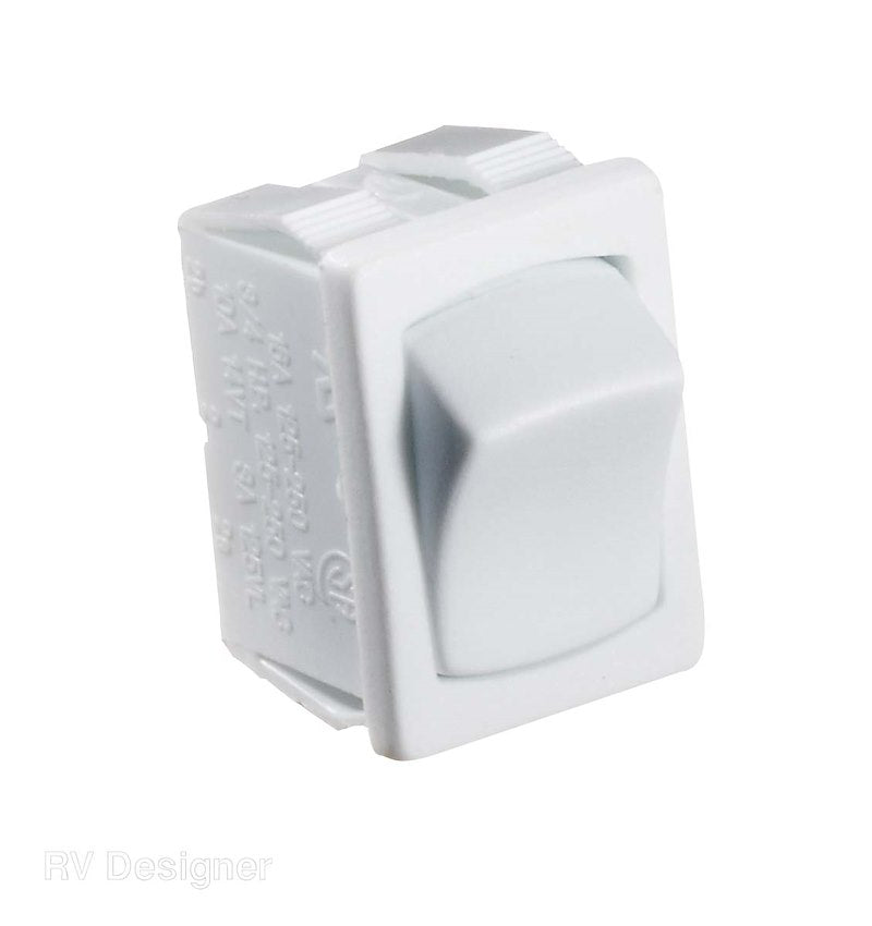 Interrupteur à bascule ON/OFF RV Designer blanc 10 A pour éclairage, pompe et chauffe-eau