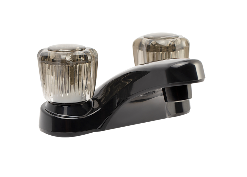 Robinet de Lavabo Noir 4" avec Bec en Arche pour VR