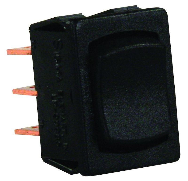 JR Products DPDT Momentary Rocker Switch 19-2145 - Black