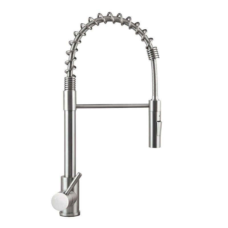 Robinet de cuisine Lippert Flow Max en acier inoxydable à bec rétractable sur ressort