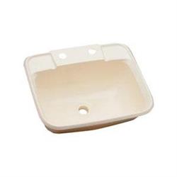 Évier Rectangulaire Surface Mount 14-3/4'' pour RV – Plastique ABS Parchment avec Drain Inclus