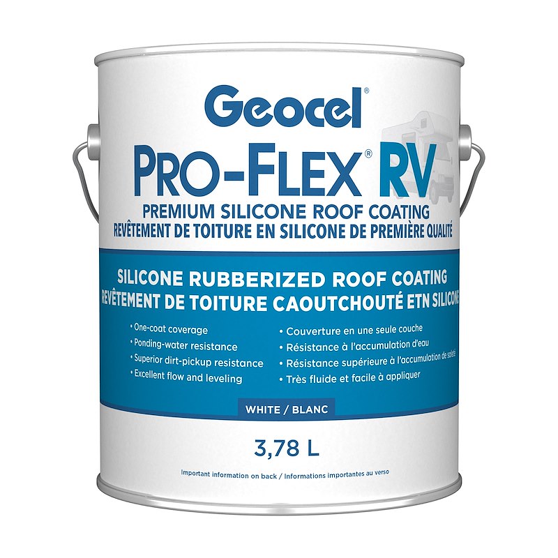 ProFlex® Revêtement de toit en silicone blanc pour RV – Protection contre l'eau stagnante