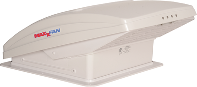 MaxxFan Deluxe 14x14 Blanc – Vent de toit avec couvercle pluie intégré et ventilateur 3 vitesses