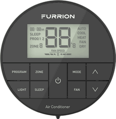 Thermostat mural programmable Furrion Chill™ HE 12V – Multi-zone, chauffage et climatisation, écran LCD rétroéclairé