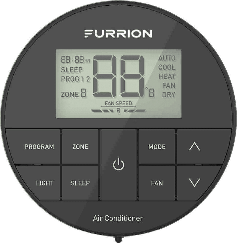 Thermostat mural programmable Furrion Chill™ HE 12V – Multi-zone, chauffage et climatisation, écran LCD rétroéclairé