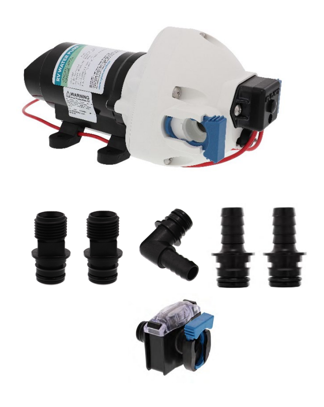 Pompe eau Flojet 2.9 GPM 50 PSI 12V VR auto amorcante