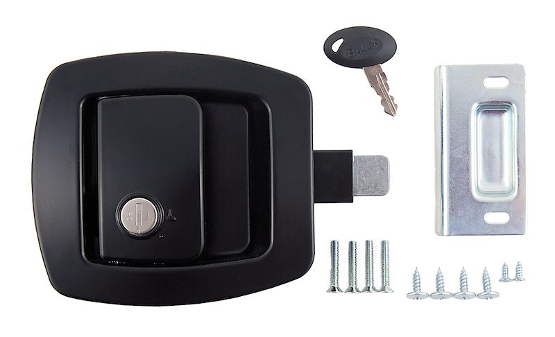 Black Slam Latch Cargo Lock by Bauer with 2 Keys for RV