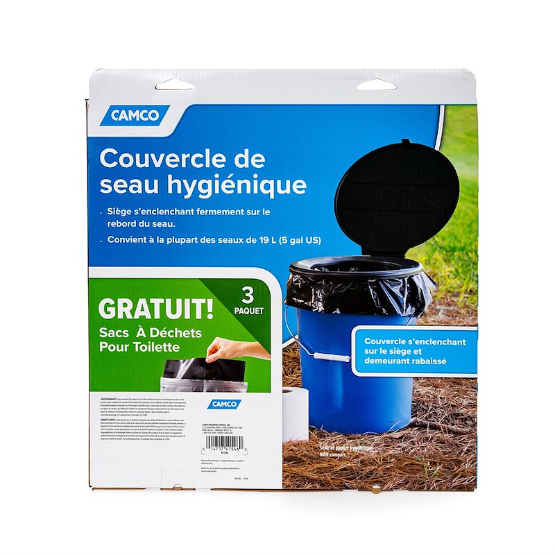 Siège de toilette portatif Camco pour seau 5 gallons – Camping, chasse, plein air